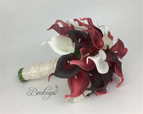 Choose Ribbon Color Burgundy White Ivory Calla Lily Etsy