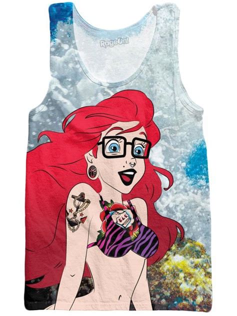Rage On Unisex Hipster Ariel Tank Top Hipster Ariel Hipster Man Punk Tank Top Rave