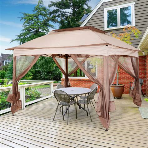 Outsunny 11 X11 Outdoor 2 Tier Easy Folding Portable Gazebo With