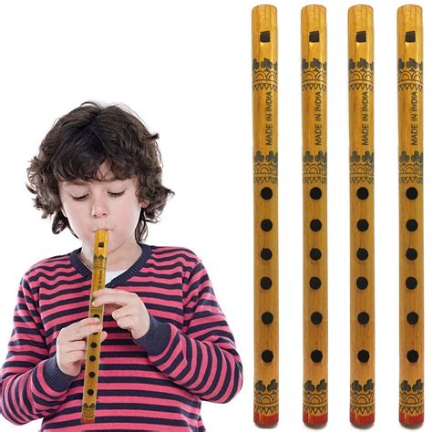 4 Bamboo Flute Wooden C Fipple Transverse 6 Holes Musical Instrument 12