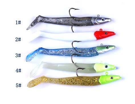 10pcs Lead Head Soft Fishing Lure 19g 11cm Silicone Baits Single Hook