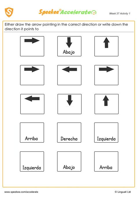 Giving Directions In Spanish Worksheet