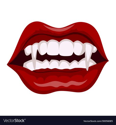 Mouth With Fangs Halloween Horror Sharp Teeth Vector Image