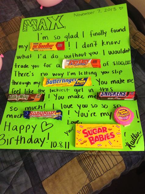 Birthdays are special events, and it is a day to celebrate. For my boyfriend on his birthday! #candy #birthday #card ...