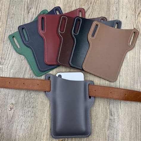 Universal Artificial Leather Mobile Phone Carrier Belt Pouch Men