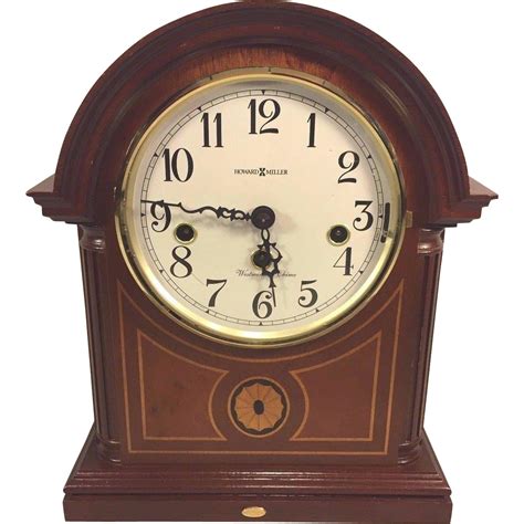 Vintage Howard Miller Mantel Clock Barrister Model 613 180 Inlaid