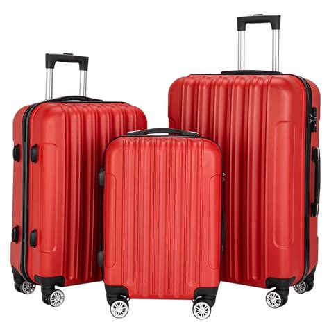 Ktaxon Luggage 3 Piece Sets Pcabs Spinner Suitcase