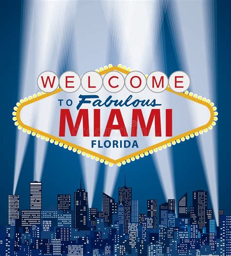 Welcome Miami Stock Vector Illustration Of Sign Background 93998436