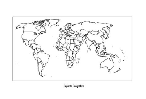 Mapas Mundi Preto E Branco Para Imprimir E Colorir