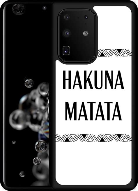 Galaxy S20 Ultra Hardcase Hoesje Hakuna Matata Black Designed By Cazy