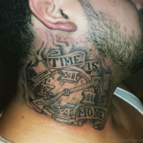 Money Gangster Neck Tattoos For Men