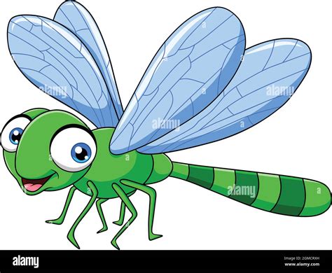 Cute Dragonfly Cartoon Vector Illustration Stock Vector Image And Art Alamy