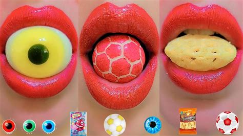 Asmr Eating Trolli Eyeball Glotzer Jelly Fruit Gummy Balls Emoji