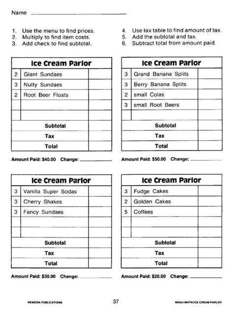 These printable 1st grade math worksheets help students master basic math skills. 11 Best Images of Restaurant Menu Math Worksheets - Basic ...
