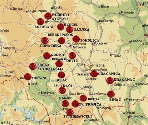 Mapa Srbije Manastiri Superjoden