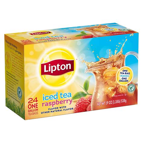 Pricecaselipton Tea Fresh Brewed Raspberry 1 Gallon Tea Bags 24 Ct