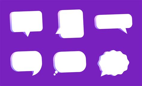 3d Purple Speech Bubble Chat Icon Collection Set Poster And Sticker
