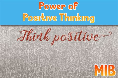 The Power Of Positive Thinking Using Optimism To Change Your Lifemib
