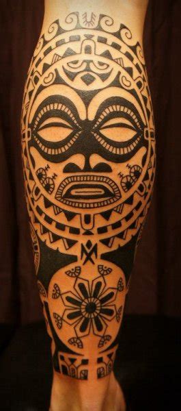 You can add polynesian symbols as well as hawaiian symbols. Tiki Tattoo