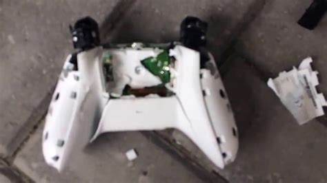 Destroying An Xbox One S White Controller With A Hammer For Destruction