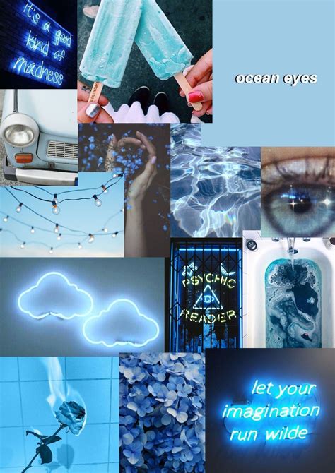Light Blue Aesthetics Collage Wallpapers On Wallpaperdog Iphone