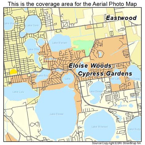 Aerial Photography Map Of Cypress Gardens Fl Florida