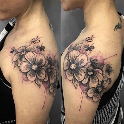 Shoulder Tattoo Flowers Girly Best Tattoo Ideas Gallery