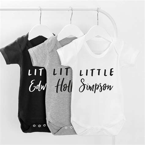 Little Name Personalised Baby Grow By Letter Clothing Company
