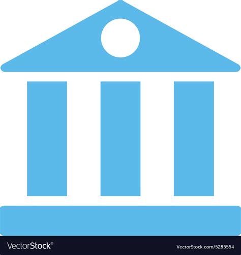 Bank Flat Blue Color Icon Royalty Free Vector Image