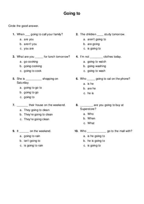 Word Form Multiple Choice Worksheet