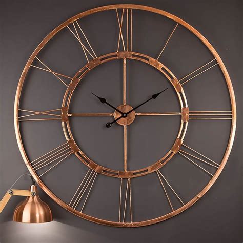 Copper 40 Inch Handmade Wall Clock Metal Wall Art Sculpture Wall Decor