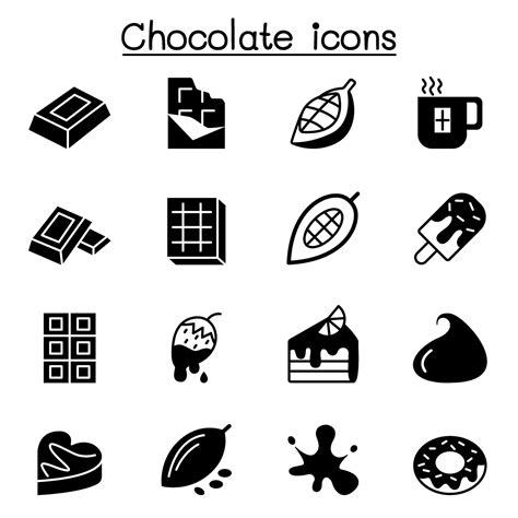 Cacao Chocolate Cocoa Icon Set Vector Illustration Graphic Design