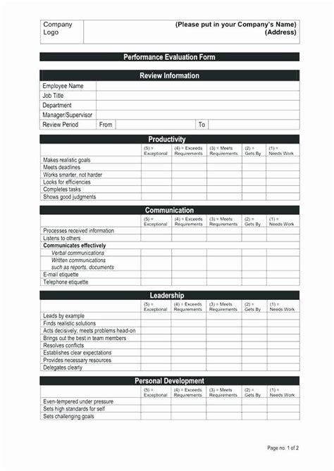 Employee Annual Review Template Free Ad 1 Create Employment Evals For