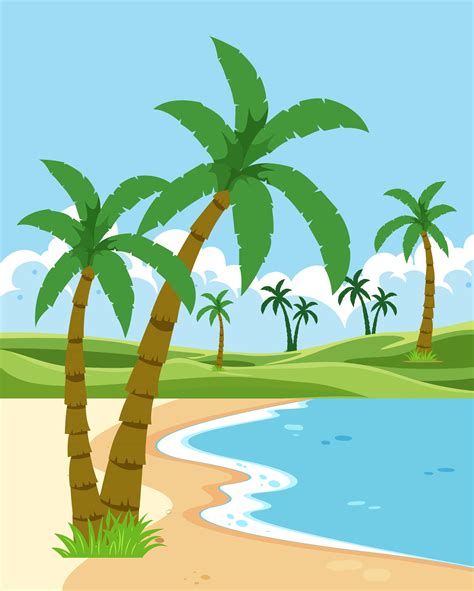 A Beautiful Beach Landscape 433153 Vector Art At Vecteezy