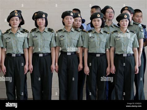 Female Soldiers Gather At Military Museum Of The Chinese Peoples