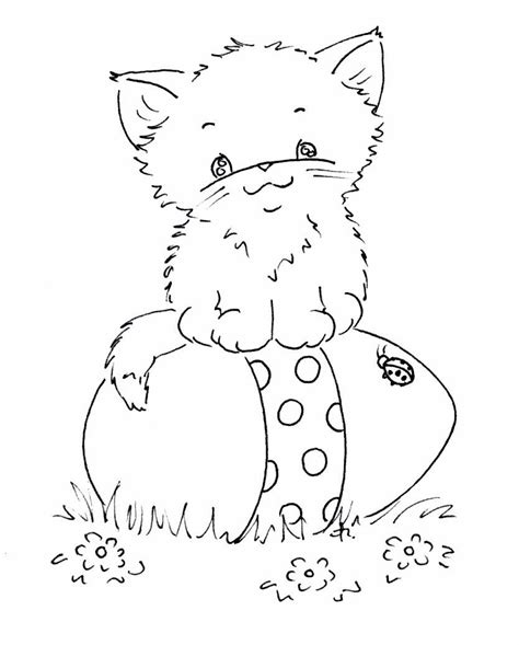 Easter Kitty Coloring Pages - Workberdubeat Coloring
