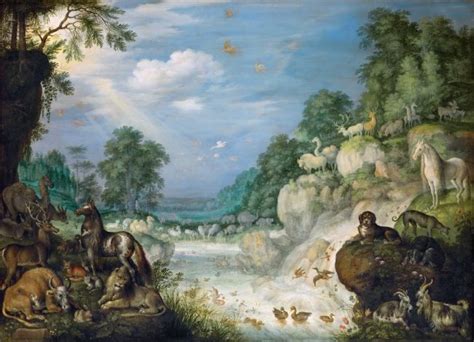 1620c Paradise Painting Roelandt Savery Or Jan Brueghel The Younger