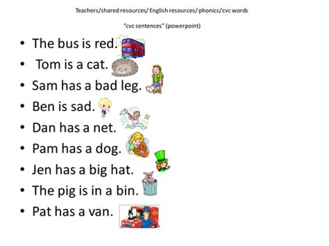 I have organized these cvc words in alphabetical order, so reference the downloadable word family workbook if you want to. cvc sentences | Teaching Resources