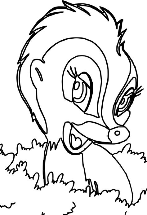 Bambi and friends colouring pages. Bambi S Flower The Skunk Flower Cute Coloring Pages ...