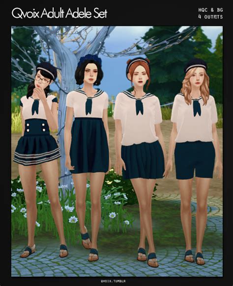 Qvoix Adult Adele Set The Sims 4 Packs Sims New Sims 4 Clothing