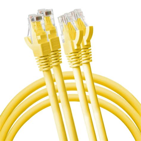 2 Pack Cat6 Rj45 Fast Ethernet Network Cable 5 Feet Yellow Connects