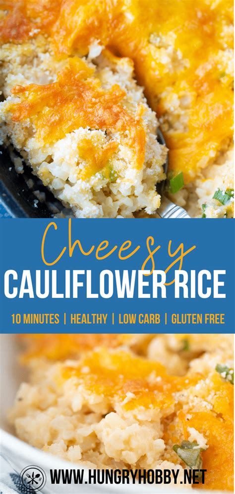 Cheesy Cauliflower Rice Recipe Low Carb Side Dishes Cauliflower