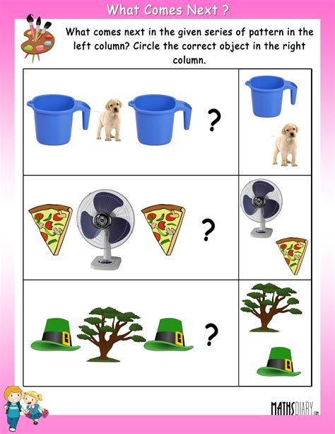 What Comes Next In The Given Pattern Math Worksheets