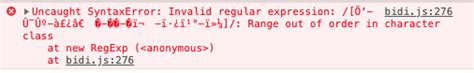 ClojureScript Uncaught SyntaxError Invalid regular expression Ö Û