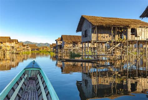 Floating Village At Inle Lake Myanmar Stock Image Image Of Home
