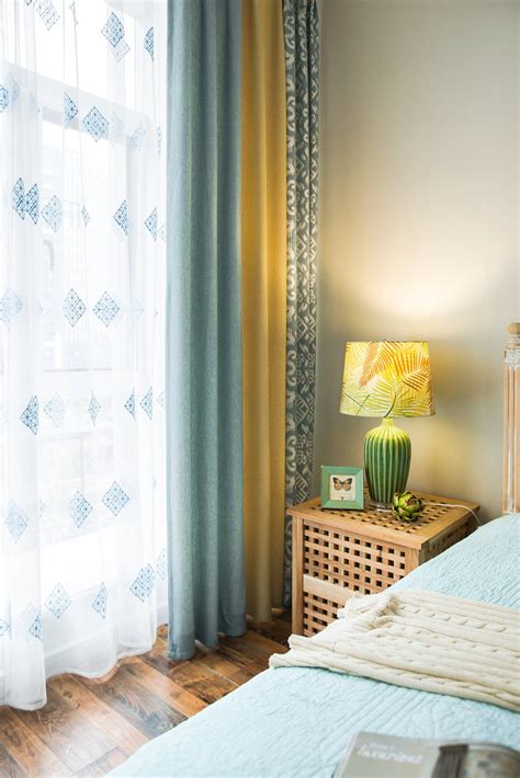 Trends For Blue And Yellow Living Room Curtains Wallpaper