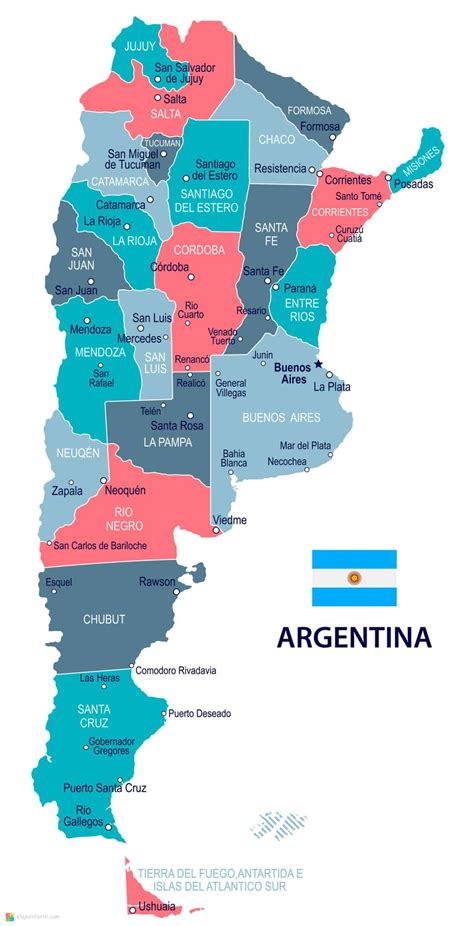 Mint Sz Rny Azonos T S Mapa De Argentina Con El Nombre De Todas Las
