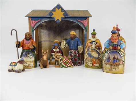 Jim Shore Heartwood Creek 10 Piece Mini Nativity Set Enesco Original