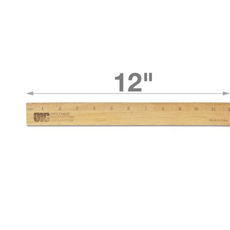 12 Single Metal Edge Wood Ruler