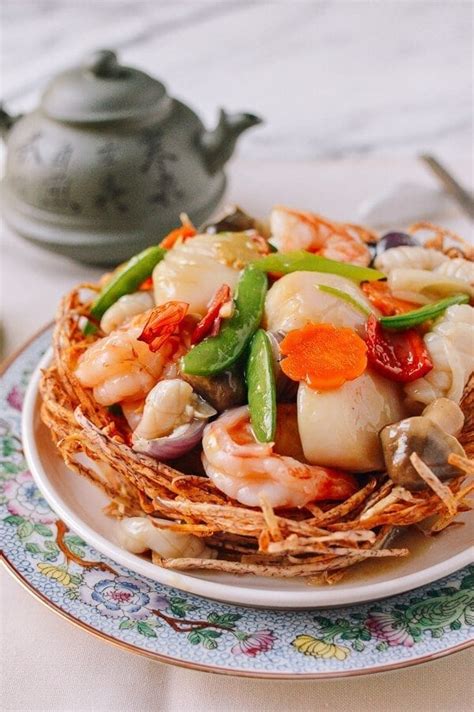 Chinese Seafood Bird Nest A Chinese Banquet Dish The Woks Of Life